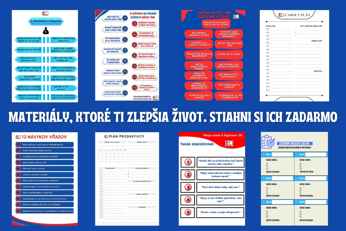 Na obrázku sa nachádzajú znázornené materiály, ktoré sú k dispozícii na stiahnutie zadarmo.